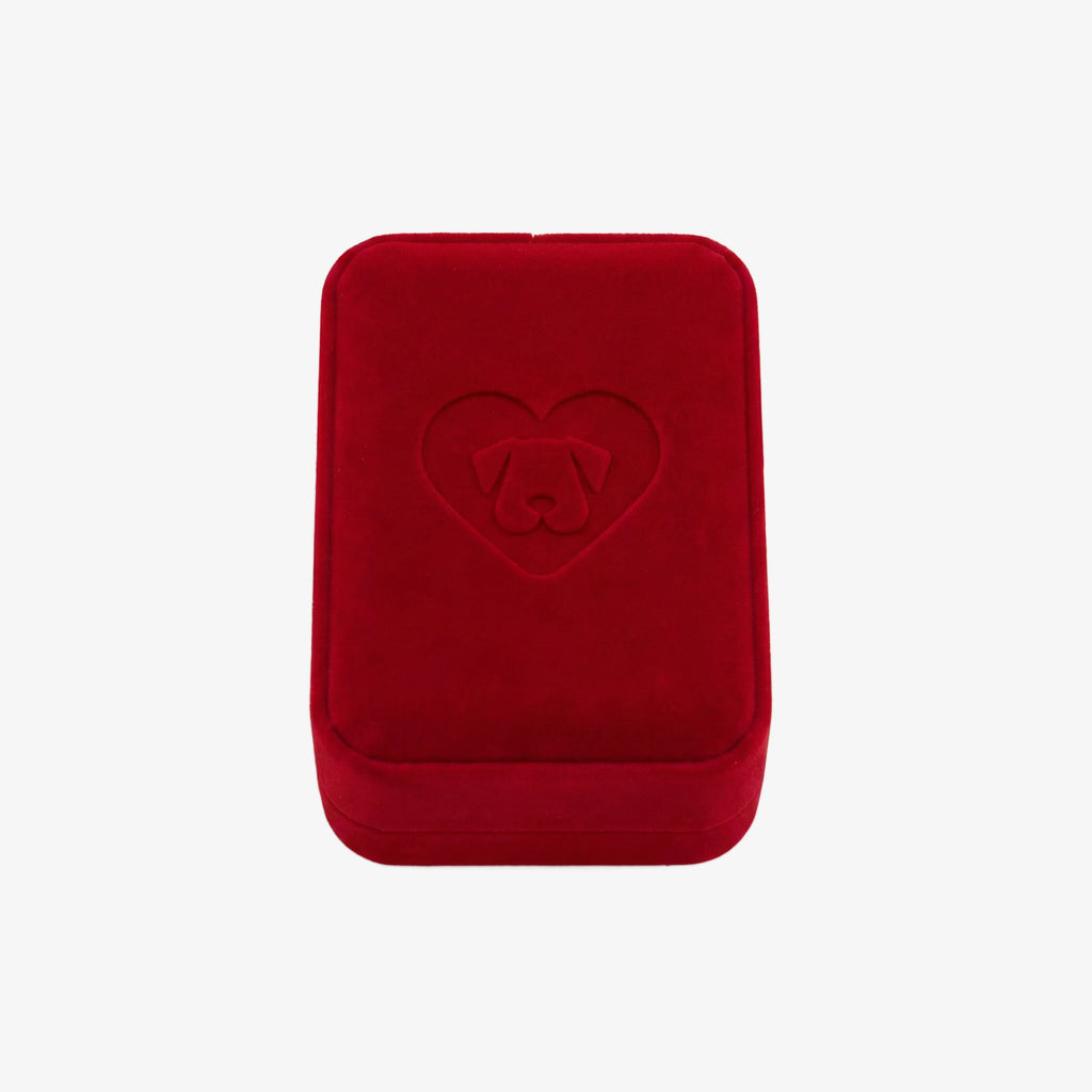 WoofCharm red velvet presentation box